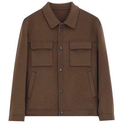 MindBridge翻领工装毛呢外套