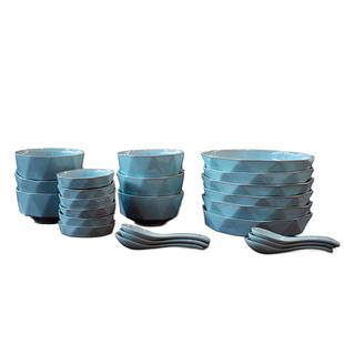 弘宝汝窑天青汝瓷餐具套装原产地汝瓷十全十美餐具陶瓷高档礼品