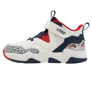 特步童鞋儿童运动鞋秋冬季新年款女童耐磨男童幼小童魔术贴篮球鞋