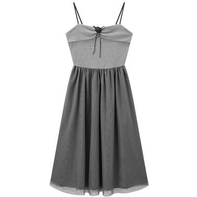 【商场同款】乐町拼接款吊带连衣裙女2025夏季新款裙子C1FAF2159