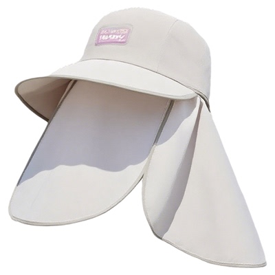 儿童帽子大帽檐防晒遮阳斗篷男面罩护颈披肩披风海边全脸一体沙滩