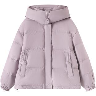 慕兔小个子立领连帽羽绒服女款2025冬季新款超好看保暖面包服外套