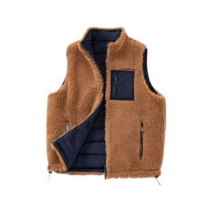 YANGLE_羊羔毛马甲女款2025新款冬韩系宽松复古立领外穿羊毛背心