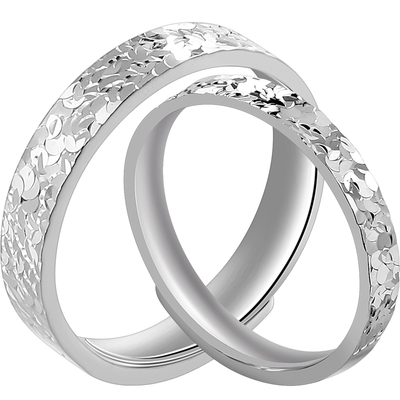 老银匠s925纯银碎碎冰戒指情侣指环轻奢高级感爆闪素圈情人节礼物