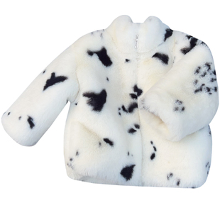 男童仿皮草外套女童宝宝棉衣儿童冬装新款宽松加厚保暖毛毛绒上衣