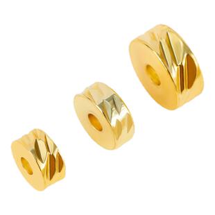 镀18k金隔片保色直切盘缠手串垫片隔珠文玩手链diy串珠配件车轮珠