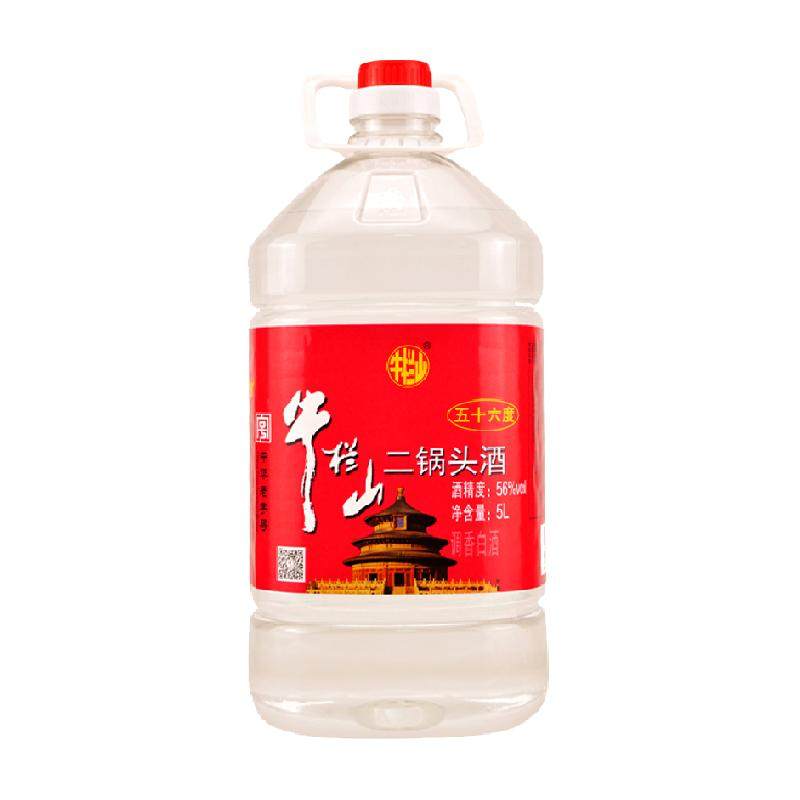 牛栏山二锅头酒水56度5L桶国产高度清香风格酒家用大桶装酒水