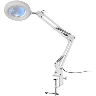 拜斯特放大镜 金属LED64灯阅读三色灯光悬臂台灯式放大镜+工字夹