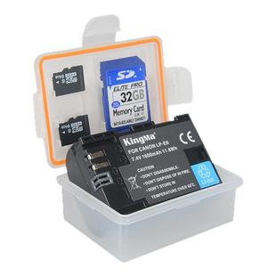 LP-E6电池收纳盒适用于佳能R5 R6 R7 5D4 5D2 5D3 70D 60D 7D2 80D 6D2 R5C相机保护盒SD TF内存卡盒E6NH E6P