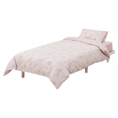 NITORI宜得利家居 纯棉粉色家用简约床上用品透气被套枕套 花音