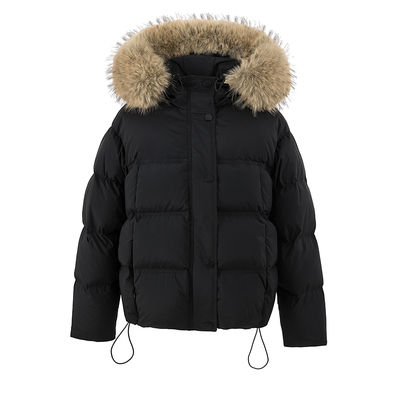 连帽短款羽绒服90白鸭绒轻盈保暖