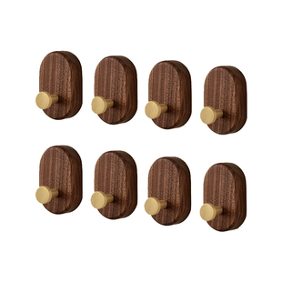 木町胡桃木挂衣钩进门玄关墙壁免打孔北欧高档实木衣帽钩简约木质