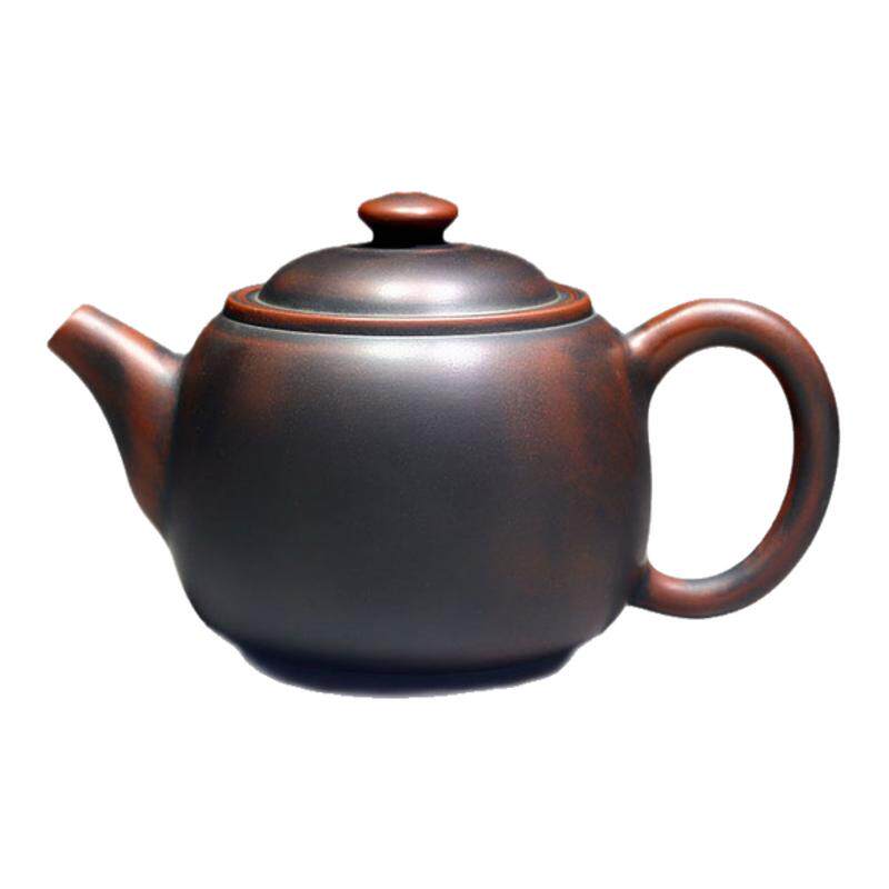 坭兴陶茶壶光身素壶纯手工中式风格家用茶具原矿紫泥壶复古泡茶壶