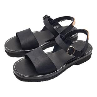 SHOESILO GATTO布雷克真皮凉鞋黑色英国CFS牛皮绒面