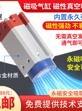 磁吸气缸磁性吸盘机械手SGM SC30/40/50/70异性多孔铁板工业吸盘