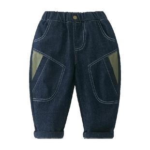 齐齐熊宝宝牛仔裤春秋款男童裤子薄款儿童防褪色儿童户外长裤