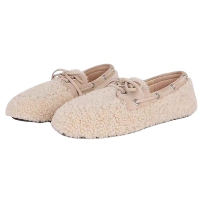 MantenerGran羊毛乐福鞋女平底软底单鞋保暖一脚蹬毛毛鞋 MG女鞋