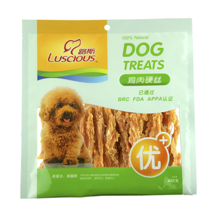 路斯宠物狗狗零食 泰迪幼犬磨牙棒肉干条鸡肉硬丝400g