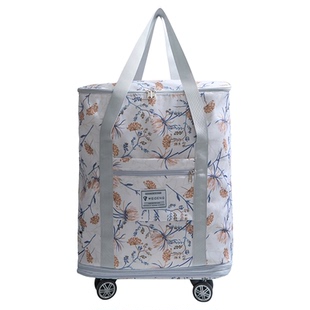 万向轮旅行包女大容量行李袋轻便双肩折叠收纳带滑轮托运行李包男