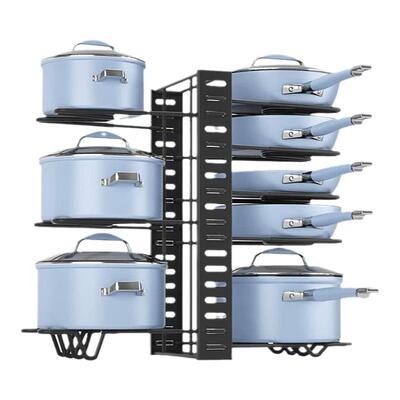 免打孔多层锅架子碳钢可伸缩调整