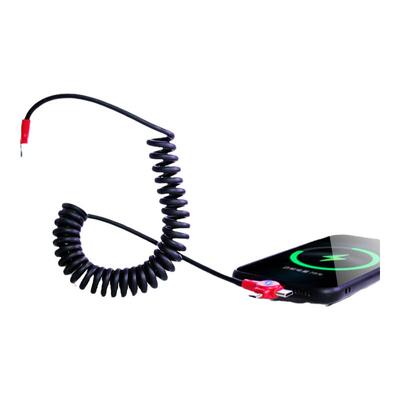 三合一弹簧数据线6A快充手机通用