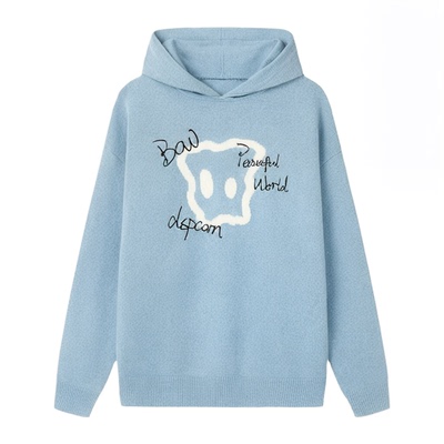 薛之谦dsp纸袋头提花连帽针织衫