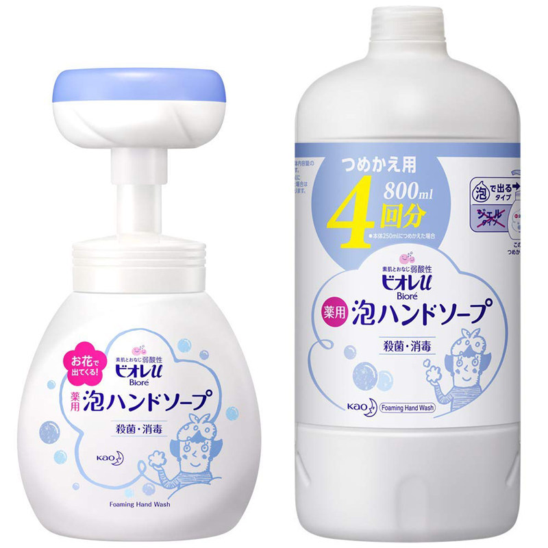日本花王家用猫爪装宝宝花朵泡沫型儿童洗手液皂液补充替换装