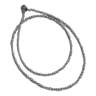甄奢《浮光掠影》50cm项链3mm灰色小珍珠长项链适合挂可掰扣挂坠