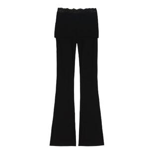 Mess Studio 辣妹套装小众长袖针织衫卫裤长裤喇叭休闲裤女两件套