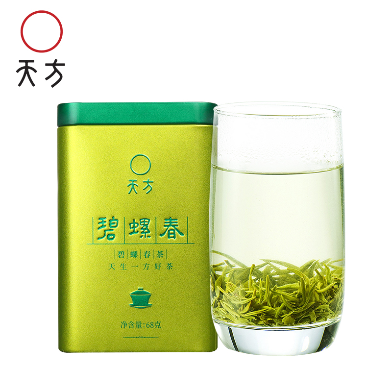 买三送一天方茶叶碧螺春绿茶苏州原产地雨前清香型绿茶罐装68g