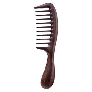 叶梳匠古树黑檀木按摩梳不打结顺发大齿头部头皮经络梳檀木梳子