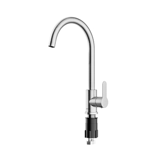 九牧厨房水龙头304不锈钢防溅冷热龙头洗菜盆水槽可旋转水龙头