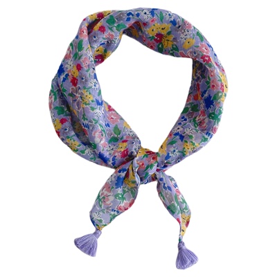 薄棉碎花小方巾头巾围巾夏护颈