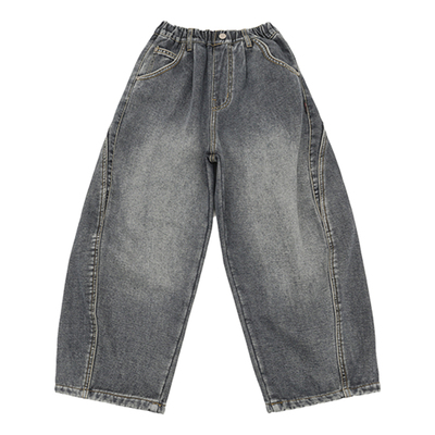 男童加绒裤子加厚老爹裤牛仔裤潮