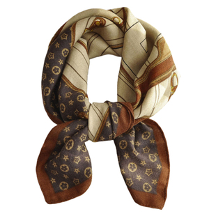 咖啡色棉麻丝巾护颈小方巾围巾2025新款巨好看今年流行护脖子围脖