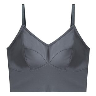 薄款小胸美背背心文胸一体式冰丝夏季无痕内搭外穿带胸垫吊带抹胸