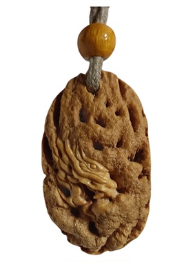 藏龙桃牌纯手工桃核雕刻小挂件钥匙扣手把件文玩配饰精品时尚