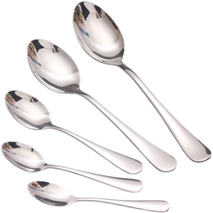 商用汤勺加厚款不锈钢勺子成人家用吃饭勺儿童汤匙甜品小勺西餐勺