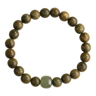 五台山绿檀木手串和田玉转运珠盘玩文玩静心天然老料木质手链男女