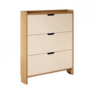 实木超薄鞋柜家用小窄门口翻斗鞋子收纳柜落地多层17cm窄款玄关柜