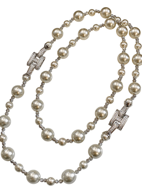 法式珍珠项链女一款两戴颈链轻奢高级感毛衣链大气高档复古锁骨链