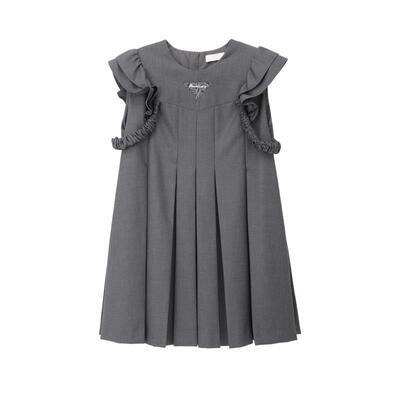 REVAN芮范设计师款甜美小飞袖百褶连衣裙RM11101139