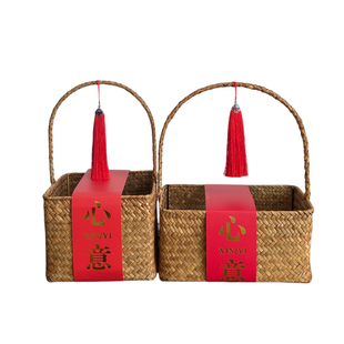 海草手编花篮礼盒春节新年特产年货礼品包装伴手礼提篮企业礼盒