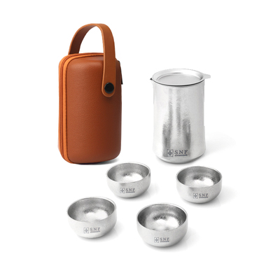 德国SNF施耐福纯钛旅行茶具套装功夫户外露营旅游泡茶便携式7件套