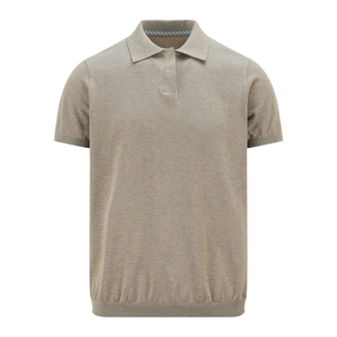 OaOO 可机洗羊毛混纺老钱风条纹拼接翻领毛衣休闲polo短袖T恤男夏