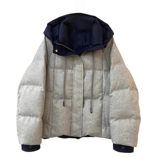 520高端品牌时尚休闲羊毛羽绒服女保暖冬装宽松连帽羽绒加厚外套