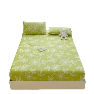 老粗布床笠罩单件加厚新款非全棉纯棉床罩夏单人床垫保护罩三件套