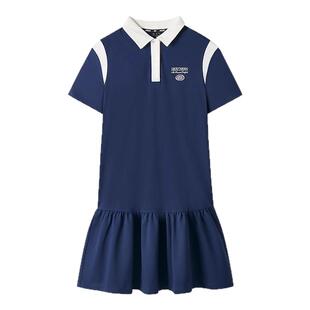 Skechers斯凯奇针织连衣裙新款女子时尚拼接polo裙鱼尾裙L225W120