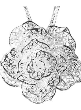 高级感重工惊艳专柜牡丹雕花项链