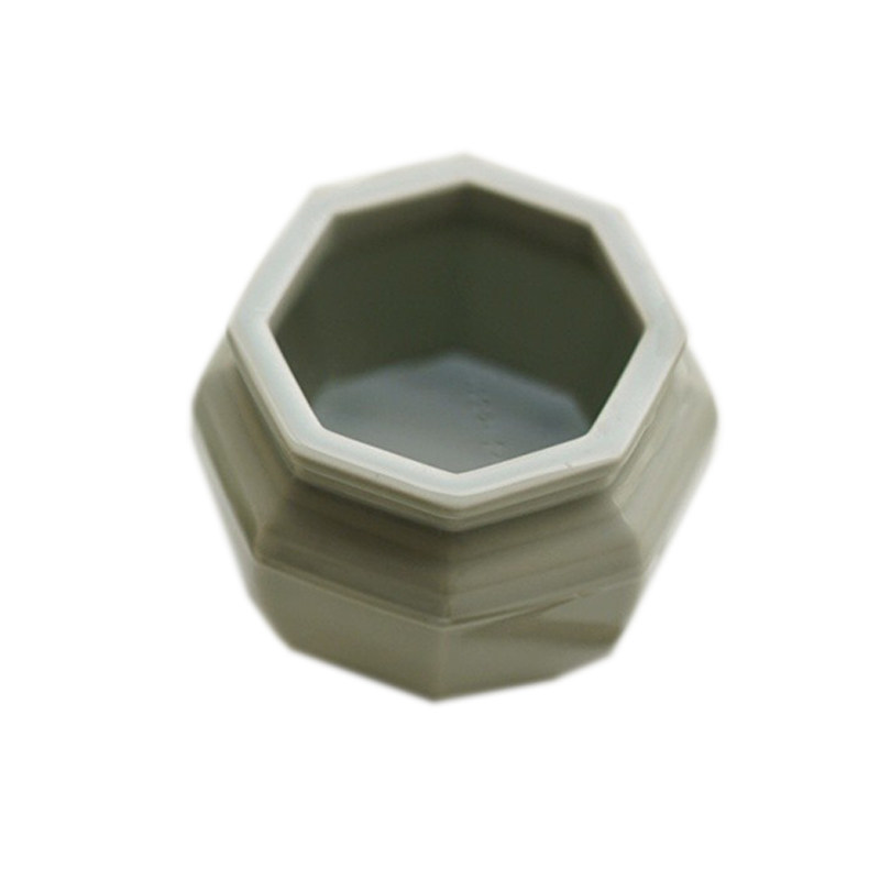 瓷器口-越窑青釉雕刻八棱笔洗 建水 书法 国画 文房雅玩 洗毛笔